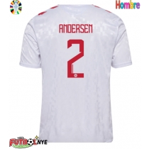 Camiseta Dinamarca Joachim Andersen #2 Visitante Equipación Eurocopa 2024 manga corta